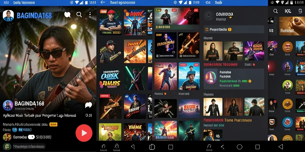 Tampilan utama <strong>BAGINDA168</strong> saat mendengarkan musik dengan pilihan lagu yang beragam.