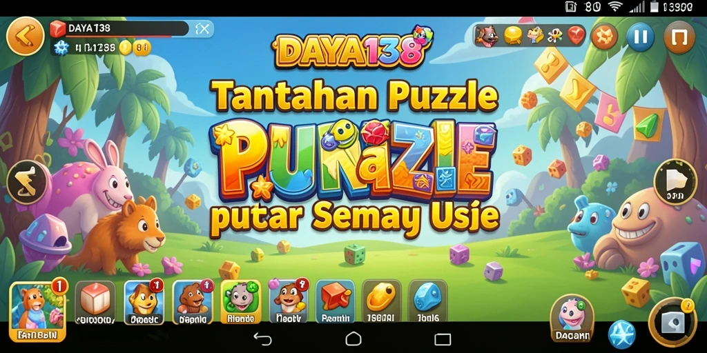 Tampilan gameplay <strong>DAYA138</strong> yang penuh warna dan menarik saat menyelesaikan teka-teki.