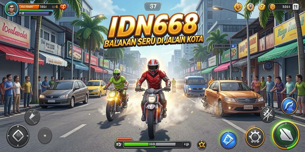 Tampilan gameplay seru dalam balapan IDN668.