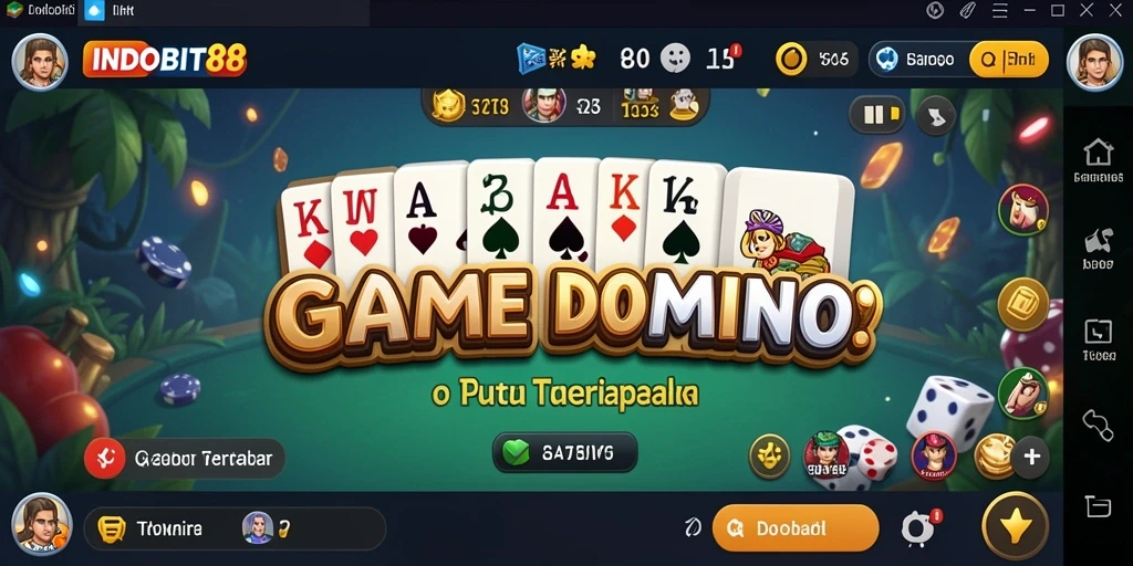 Screenshot gameplay domino yang menarik dan kompetitif di INDOBIT88.