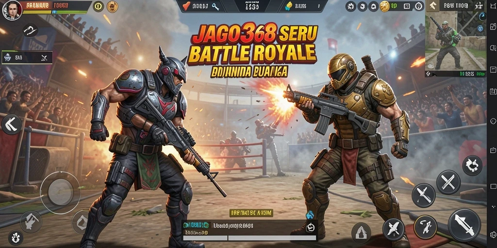 Gameplay JAGO368 dengan aksi Battle Royale yang mendebarkan dan grafis menarik.