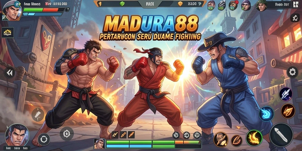 Tampilan seru pertarungan dalam MADURA88 dengan karakter beragam.