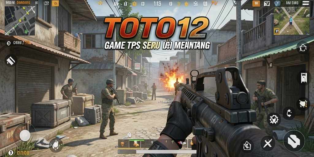 Screenshot TOTO12 menunjukkan aksi seru dalam pertarungan TPS.