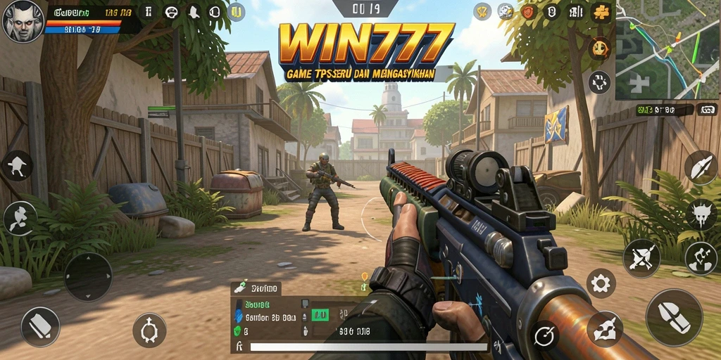 Tangkapan layar gameplay <strong>WIN777</strong> menampilkan aksi seru dalam TPS.